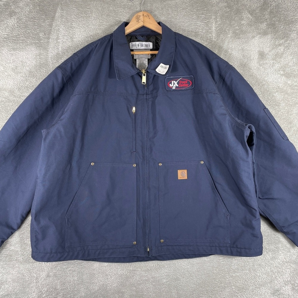 Carhartt 378-20‎ Duck Canvas Quilt Lined Jacket Mens 3XL Blue Workwear Casual